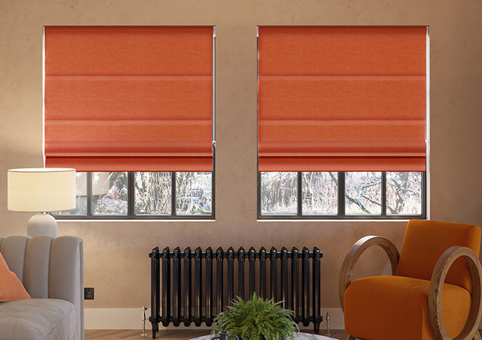 Carron, Tangerine - Motorised Roman Blind - Image 3